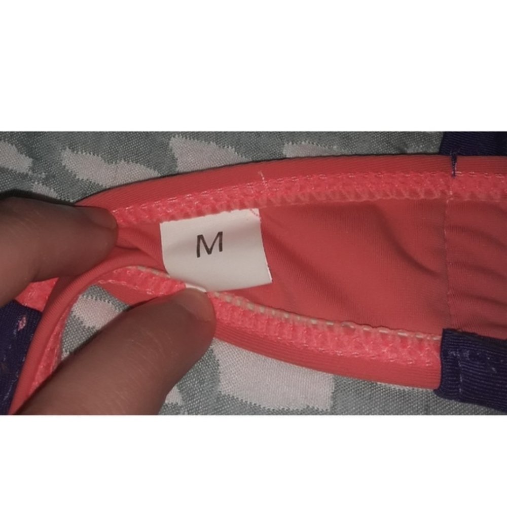 NWOT AGENT PROVOCATEUR REPLICA Strappy Cutout Neon Purple Green Coral Bikini Set - Picture 9 of 9